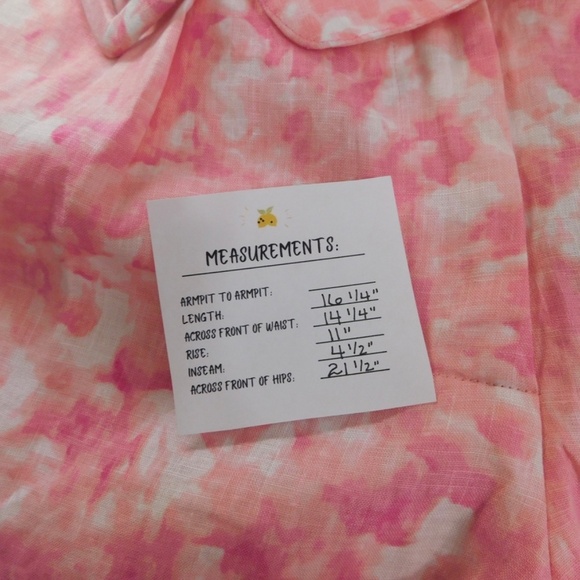 NWT!! Faithfull The Brand REVOLVE Les Deux Shorts Pink Roos Tie Dye Linen Size 4 - Picture 16 of 16